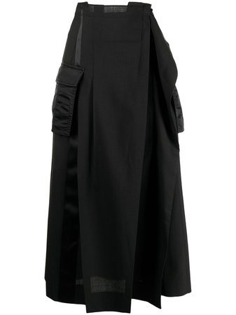 Shop sacai asymmetric midi skirt with Express Delivery - FARFETCH