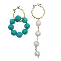 Round Turquoise Simple Earrings | Farra | Wolf & Badger