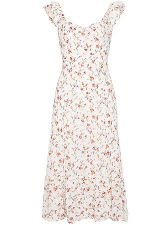 Shop Reformation Bondi floral-print midi dress with Express Delivery - Farfetch