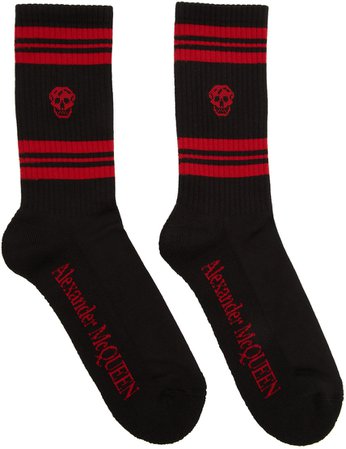 black and red socks