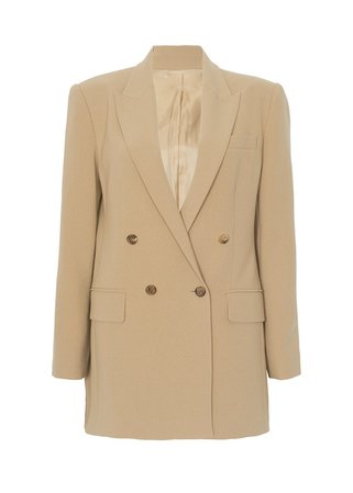 Elvira Double Breasted Suit Blazer in Classic Beige – The Frankie Shop