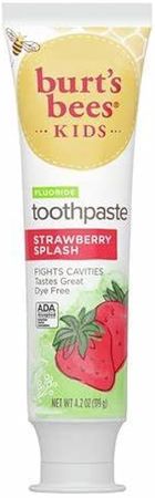Amazon.com : Burt's Bees Kids Toothpaste, Natural Flavor, with Fluoride, Strawberry Splash, 4.2 Oz : Health & Household