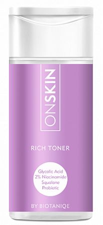 Τόνερ προσώπου με γλυκολικό οξύ, σκουαλένιο και 2 % νιασιναμίδη - Biotaniqe OnSkin Rich Toner | Makeup.gr
