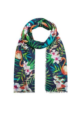 Violeta BY MANGO Tropical printed foulard