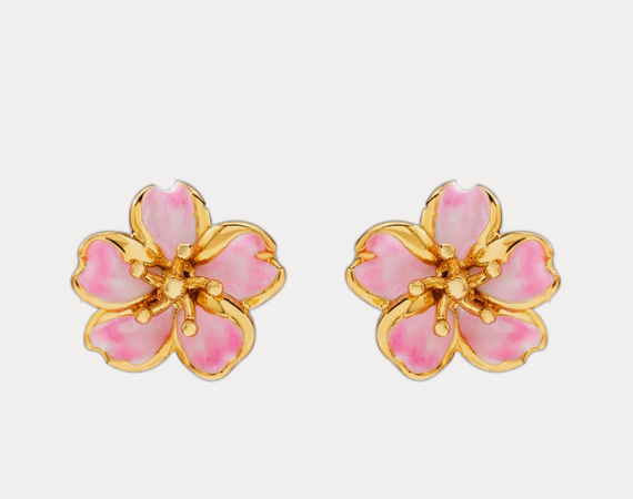flower earring pink and yellow earrings