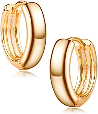 Amazon.com: MYEARS Women Gold Huggie Earrings Hoop Ear Stud Cuff Wild Diamond Cubic Zirconia 14K Gold Filled Small Boho Beach Simple Delicate Handmade Hypoallergenic Basic Jewelry Gift: Clothing, Shoes & Jewelry