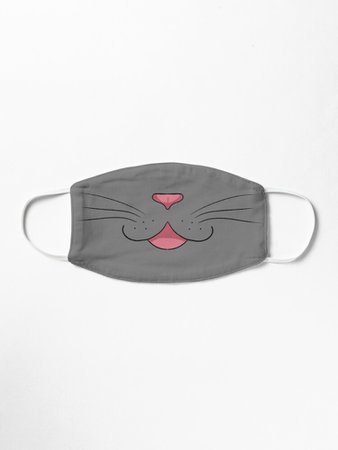 "Grey Cat Face" Mask by SYIllustration | Redbubble