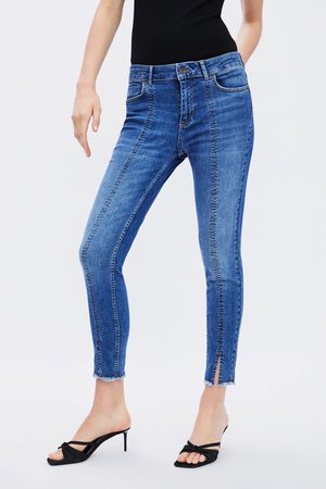 Z1975 MID RISE SKINNY JEANS WITH SLITS - View All-JEANS-WOMAN | ZARA United States
