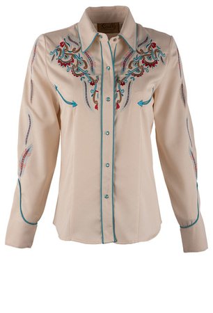 Scully Women’s Feather & Floral Embroidered Western Shirt - Pinto Ranch
