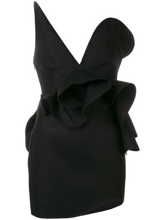 Saint Laurent Off-Shoulder Asymmetric Dress | Farfetch.com