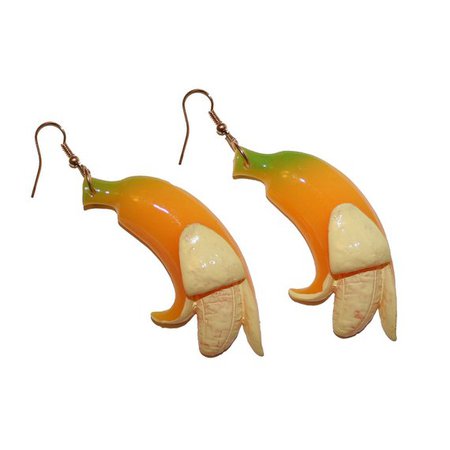 Huge Yellow Banana Earrings big yellow banana fruit earrings | Etsy