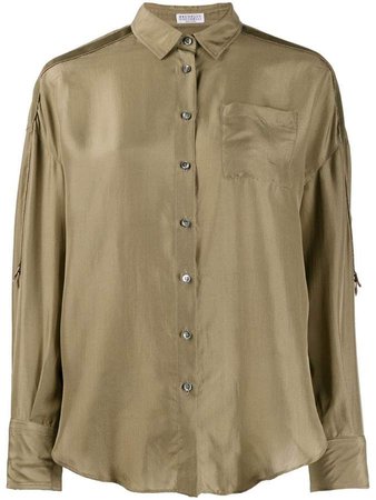 oversized long-sleeve blouse