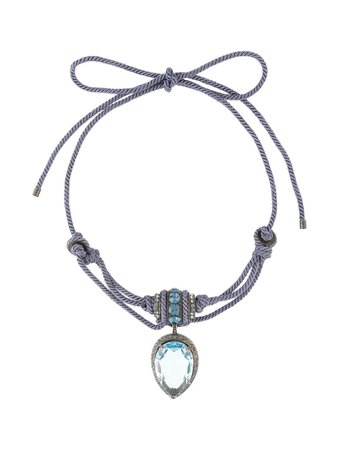 LANVIN Pre-Owned stone drop pendant tied necklace - FARFETCH