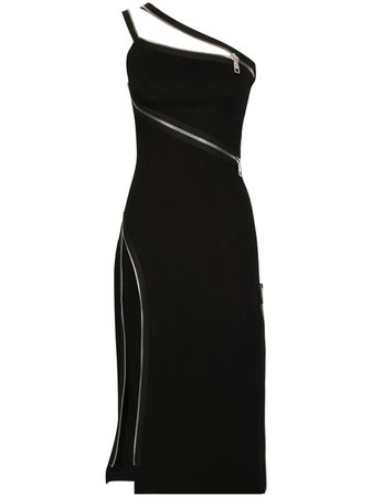Dolce & Gabbana Asymmetric zip-detail Midi Dress - Farfetch