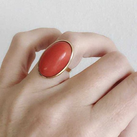 18k Coral Statement Ring
