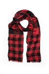 Sciarpa foulard donna Woolrich quadri rosso/nero | ScuderiStore