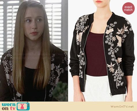 WornOnTV: Zoe’s black floral and bird embroidered jacket on American Horror Story | Taissa Farmiga | Clothes and Wardrobe from TV