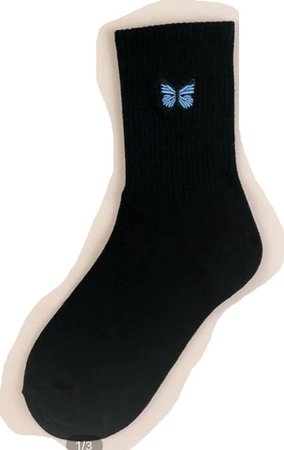 black butterfly socks