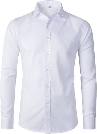 Beninos Mens Classic Button Down Dress Shirt Regular Fit (5618 Black, XL) at Amazon Men’s Clothing store