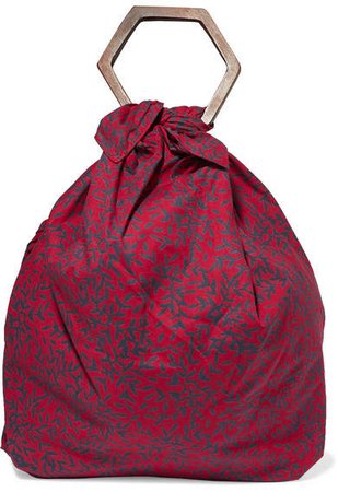 Net Sustain Kamber Printed Cotton-voile Tote - Red