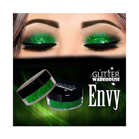 Envy Green Glitter Powder Great for Eyeshadow / Eye Shadow, Makeup, Body Tattoo, Nail Art and More!