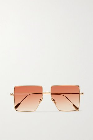 Gold Oversized square-frame gold-tone sunglasses | Kaleos | NET-A-PORTER