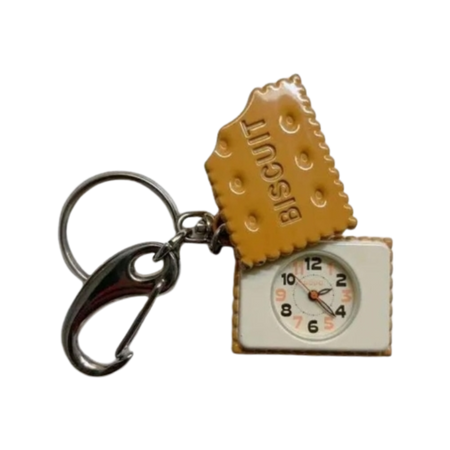 biscuits clock keychain