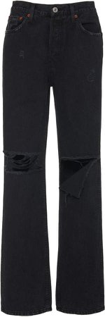 High-Rise Straight-Leg Jeans Size: 25