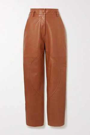 Hunter Paneled Leather Straight-leg Pants - Brown