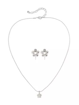 Nina Ricci 1980s crystal-embellished Floral Necklace Earring Set - Farfetch