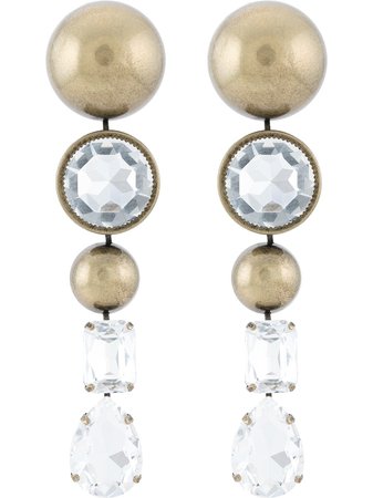 AREA crystal-embellished Dome Earrings - Farfetch