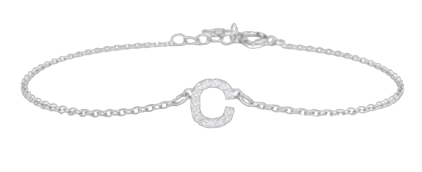 Pavé Initial Bracelet - C