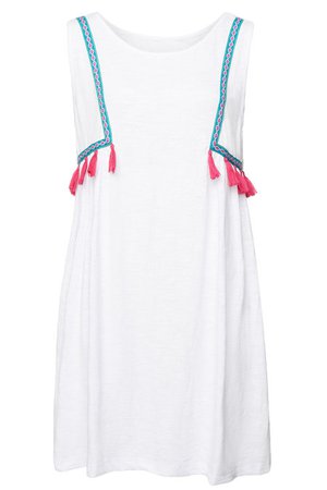 Pitusa - Dalia Embroidered Tank Dress with Cotton - white