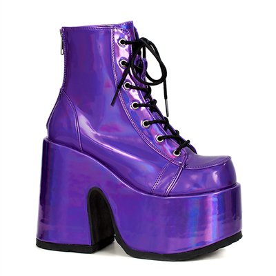 Demonia CAMEL-203 Purple Lace-up Gothic Platform Boots