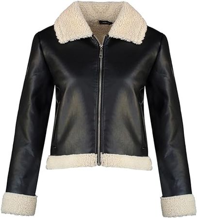 Amazon.com: Trendyol Women Regular Fit Biker Shirt Collar Woven Jacket : Clothing, Shoes & Jewelry