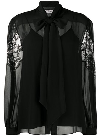 Givenchy pussy-bow Lace Blouse - Farfetch