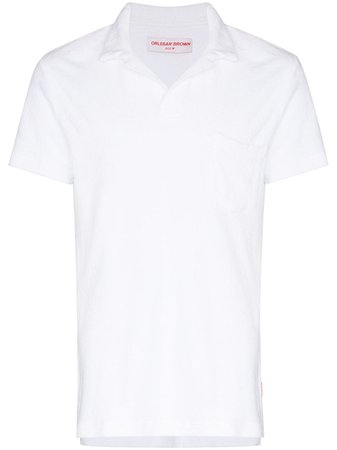 Shop Orlebar Brown Riviera short-sleeve polo shirt with Express Delivery - FARFETCH