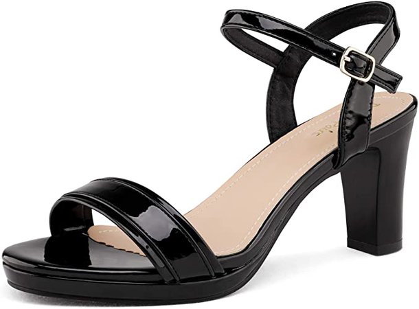 Amazon.com | DREAM PAIRS Women's Open Toe Chunky High Heels Dress Pump Heel Sandals | Heeled Sandals
