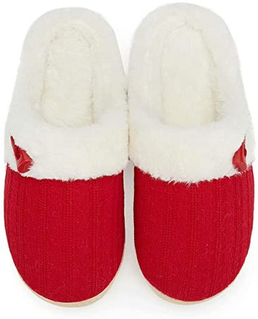 Amazon.com | NineCiFun Women's Slip on Fuzzy Slippers Memory Foam House Slippers Outdoor Indoor Warm Plush Bedroom Shoes Scuff with Fur Lining Size 7-8 Light Grey | Slippers