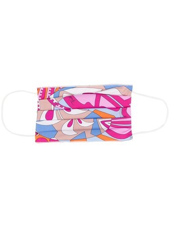 Shop pink Emilio Pucci Samoa Print Face Mask Cover with Express Delivery - Farfetch