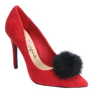 Shop Penny Loves Kenny Women's Manner Pom Pom Pump Red Microsuede - Free Shipping Today - Overstock.com - 22853206