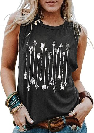 Amazon.com: Arrow Shirt Tank Tops Women Workout Yoga Graphic Tank Tops Summer Casual Sleeveless T Shirts (Dark Grey, Medium) : Clothing, Shoes & Jewelry