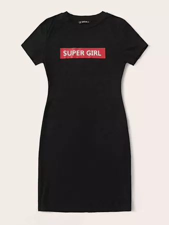 Slogan Graphic Bodycon Dress | SHEIN USA