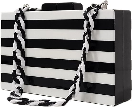 Black White Acrylic clutch Purse Women Box Evening Bags Acrylic Chain Crossbody Handbag(Zebra Print): Handbags: Amazon.com