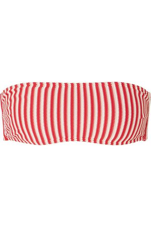 Peony | Striped jacquard-knit bandeau bikini top | NET-A-PORTER.COM