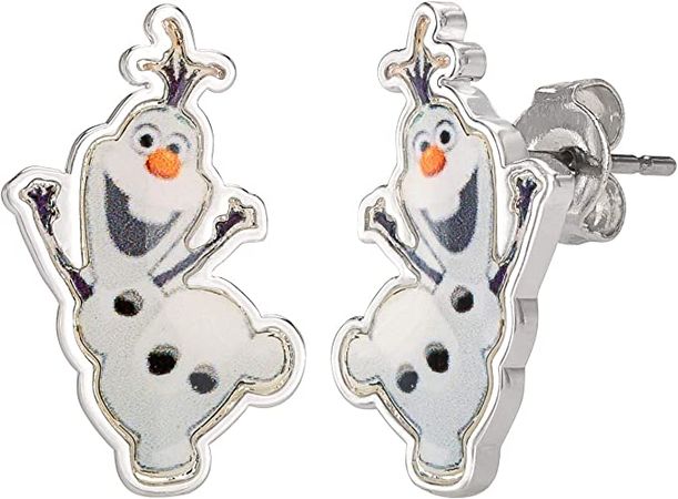 Amazon.com: Disney Womens Frozen II Olaf Earrings - Silver Plated Olaf Stud Earrings - Frozen Earrings - Disney Earrings : Clothing, Shoes & Jewelry