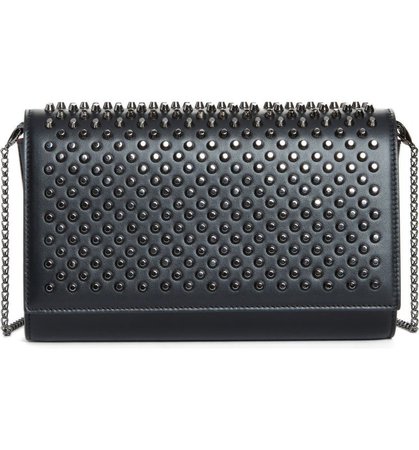 Christian Louboutin Paloma Spike Leather Clutch | Nordstrom