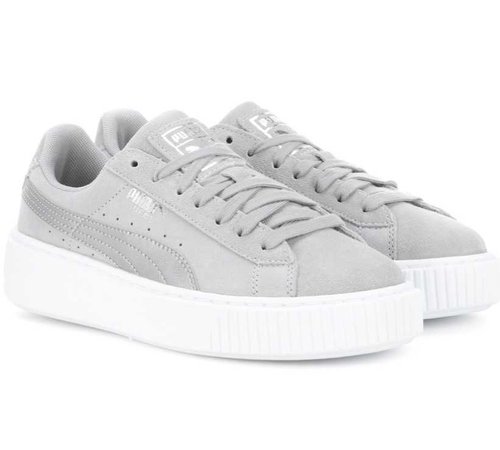grey platform puma sneakers