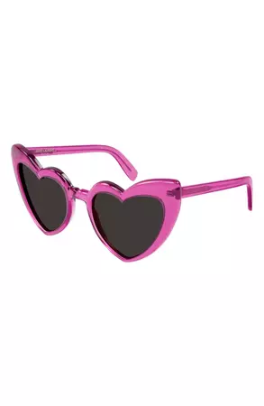 Saint Laurent Loulou 54mm Heart Sunglasses | Nordstrom
