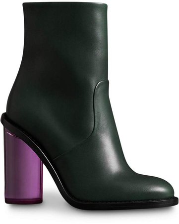 Two-tone Leather High Block-heel Boots